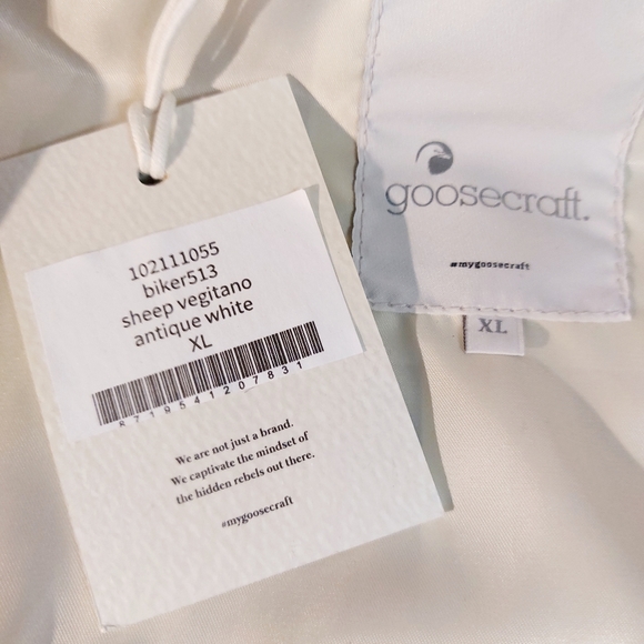 Goosecraft ivory leather biker jacket,  XL, NWT - Picture 6 of 10
